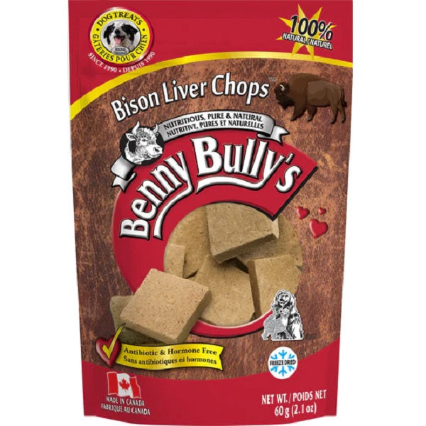 Benny Bully Plus Bison Liver Chops FD Treat 60g