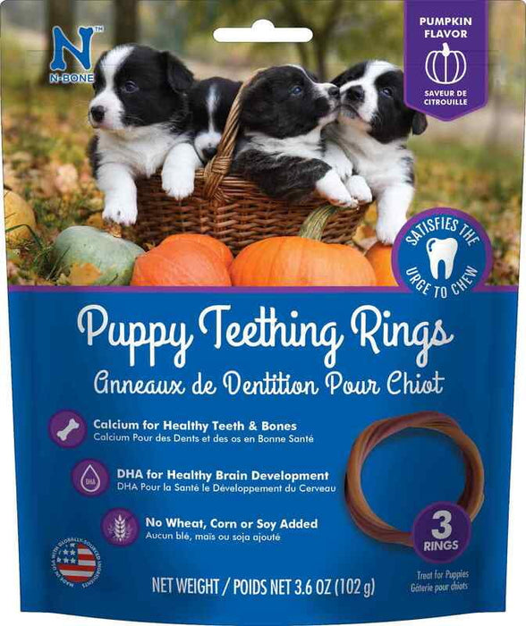 N-Bone Puppy Teething Ring Pumpkin 6pk