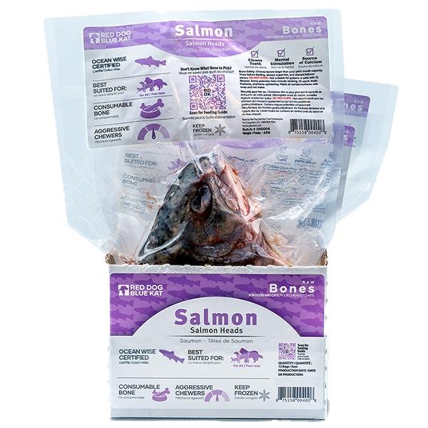 RDBK Raw Bones Salmon Heads 0.8 lbs