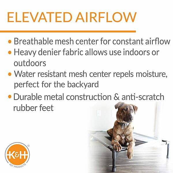K&H Pet Cot XLrg Charcoal/Mesh 32x50x9"