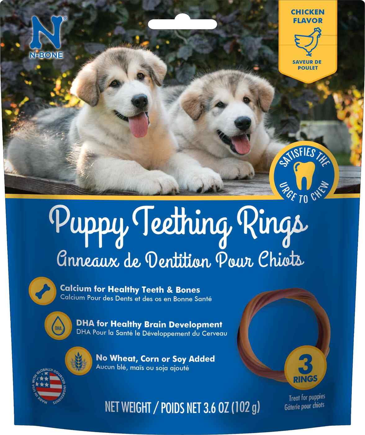 N-Bone Puppy Teething Ring Chicken 3pk — Kibbles & Biscuits