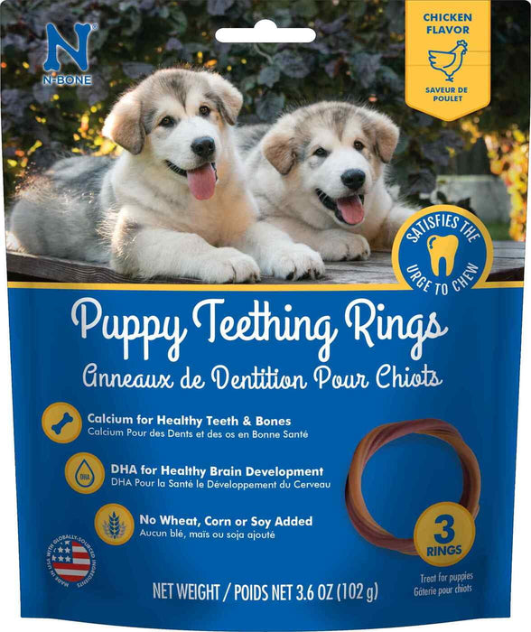 N-Bone Puppy Teething Ring Chicken 3pk