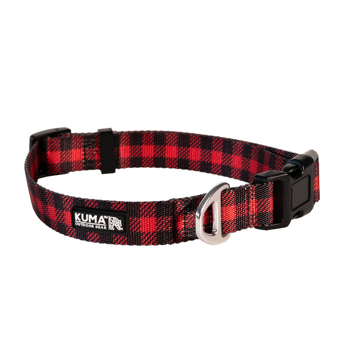 KM Lazy Bear Dog Collar Sml Red/Black
