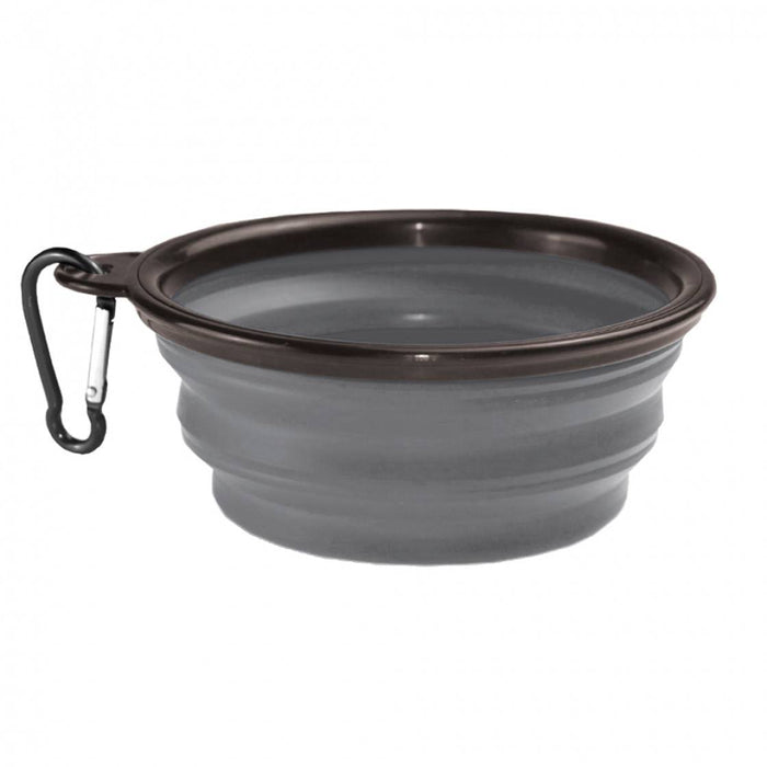 KM Collapsible Silicone Bowl (1L) Grey/Black