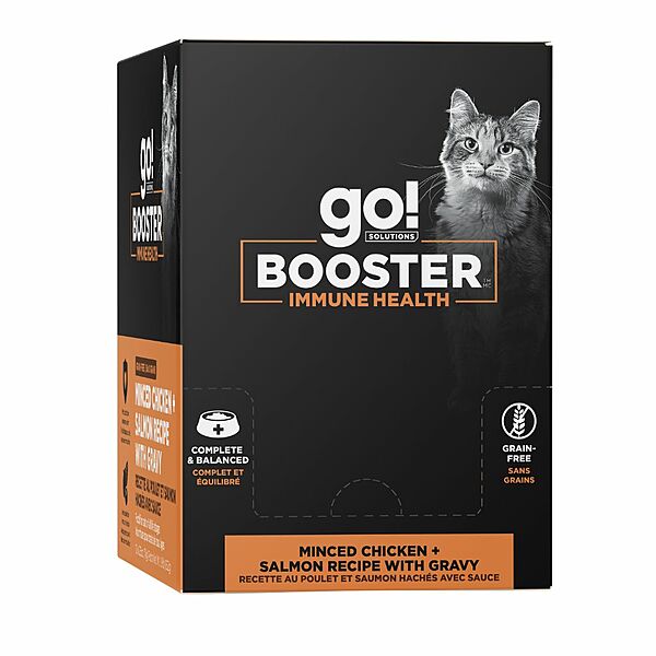 GO! Immune Minced Chkn/Sal w/gravy Cat Booster 2.5oz