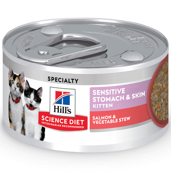 HSD Cat Kitten Snstv Stmch Salmon/Veg 2.8oz