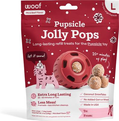 Woof Pet Holly Jolly Pops PB/Beef XLrg