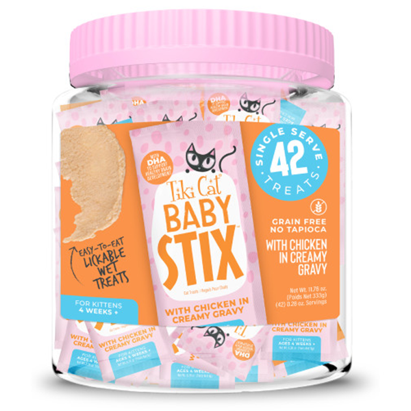 TC Baby Stix Wet Treats Chicken in Gravy Jar 2.8oz  42ct