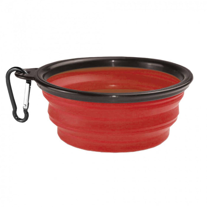 KM Collapsible Silicone Bowl (1L) - Red/Black
