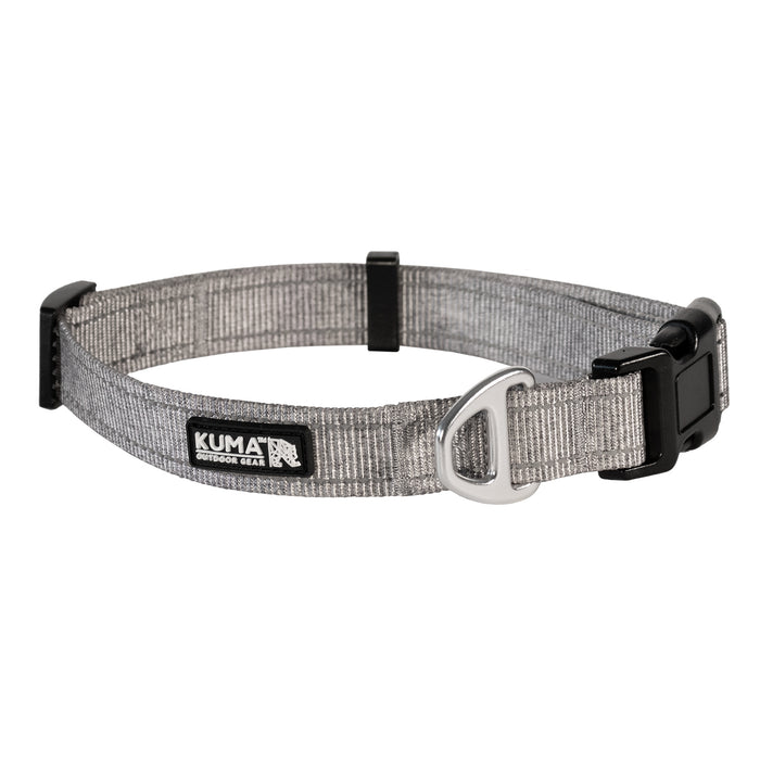 KM Lazy Bear Dog Collar Sml Heather Grey