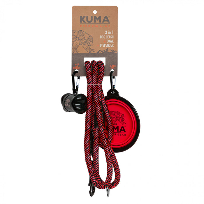 Kuma 3 in 1 Dog Leash Red/Black
