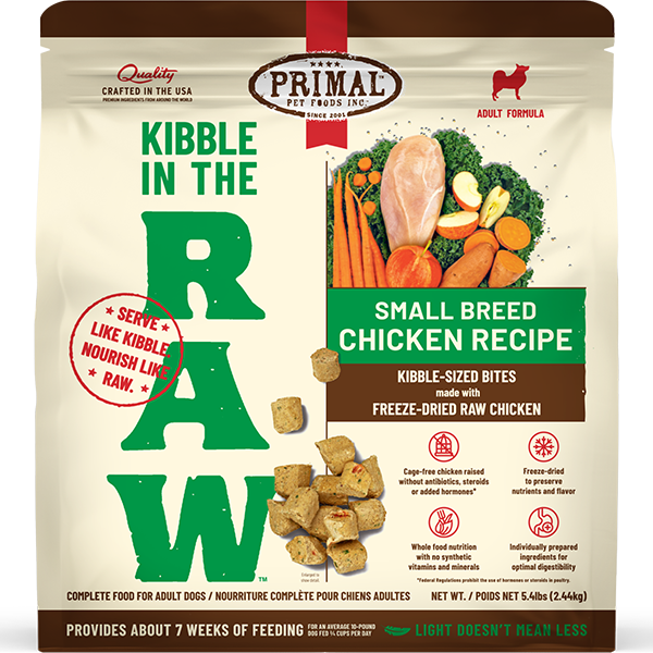 Primal Dog Kibble in the Raw Small Breed 5.4lbs