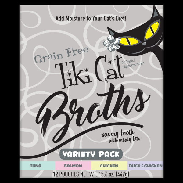 Tiki Cat Broths GF Variety Pk 12/1.3oz Pouch