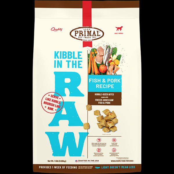 Primal Dog Kibble in the Raw Fish & Pork 1.5lbs