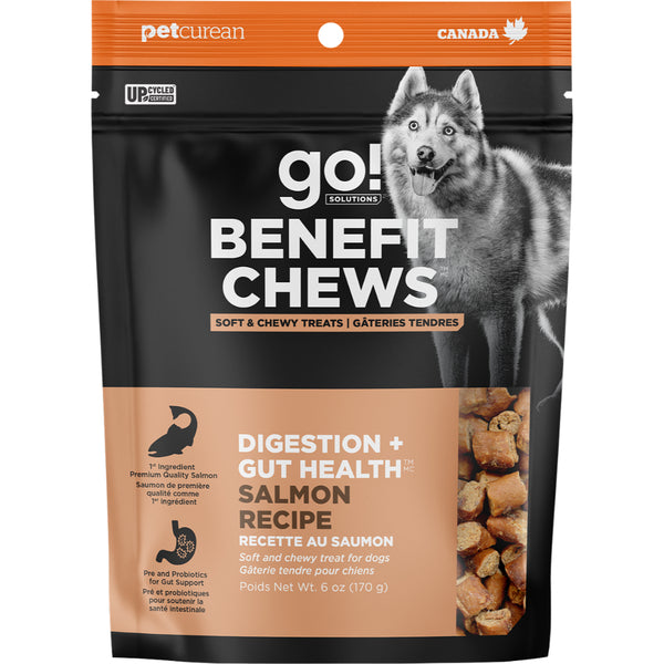 GO! Benefit Chews Dgstn/Gut Health Sal Dog Treats 6oz