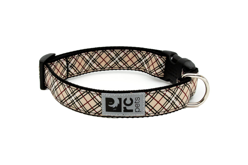 RC Clip Collar Lrg 1" Tan Tartan