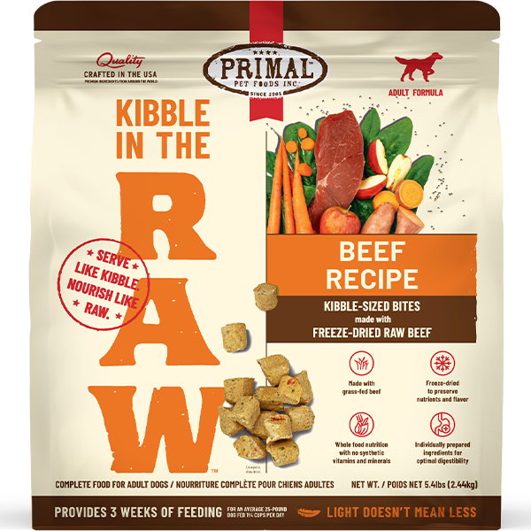 Primal Dog Kibble in the Raw Beef 9lbs