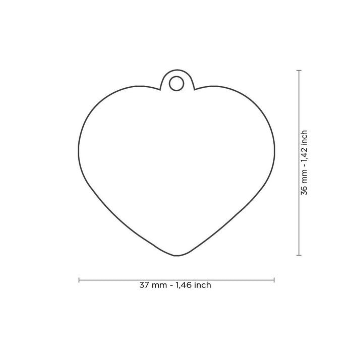 MF Basic Heart Pink Lrg ID Tags
