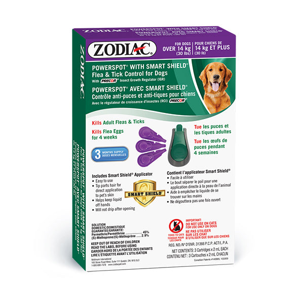 Zodiac  Dog Powerspot Smart Shield Flea/Tick Over 14kg