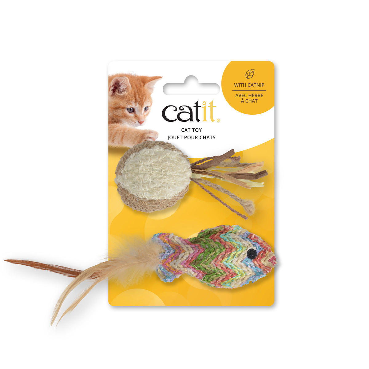 CT Straw Woven Fish/Terry Ball 2pk — Kibbles & Biscuits