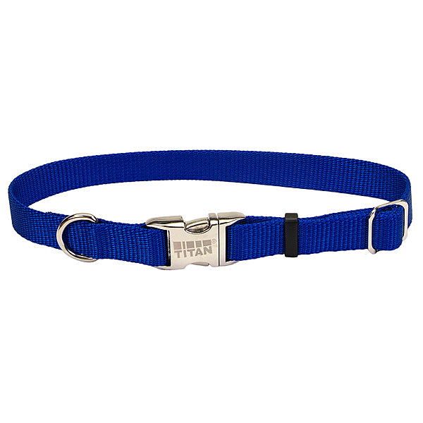 Titan Collar Metal Buckle Blue 14" Sml