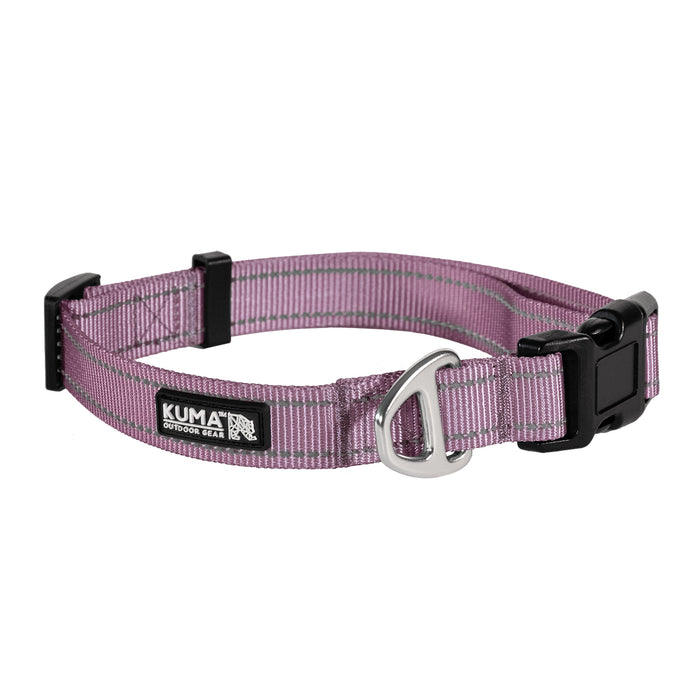 KM Lazy Bear Dog Collar Sml Mulberry
