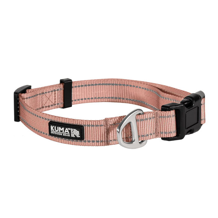 KM Lazy Bear Dog Collar Sml Flamingo