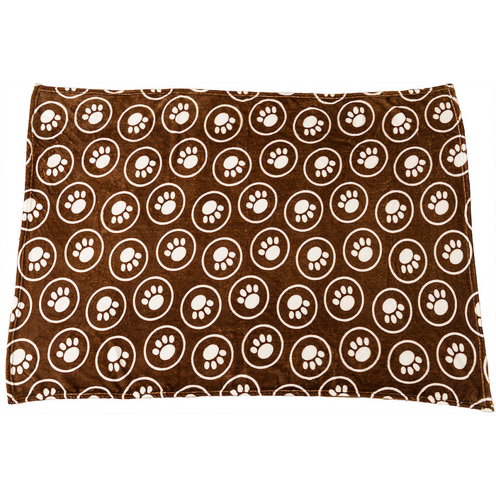 Snuggler Paws & Circles Blanket, Chocolate 30x40"