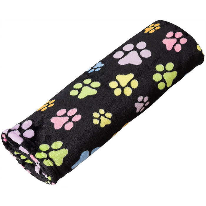 Snuggler Bones & Paws Blanket, Black 40x60"