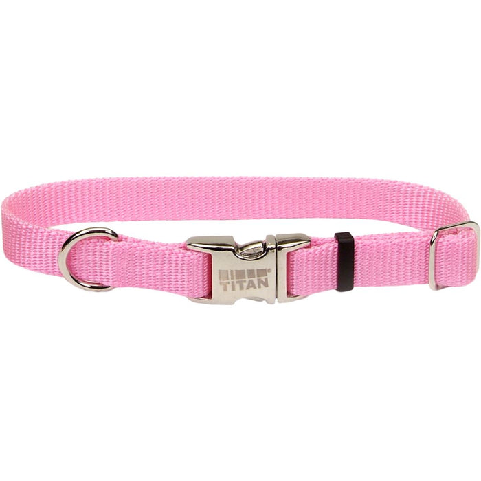 Titan Nylon Collar Metal Buckle Pink Medium