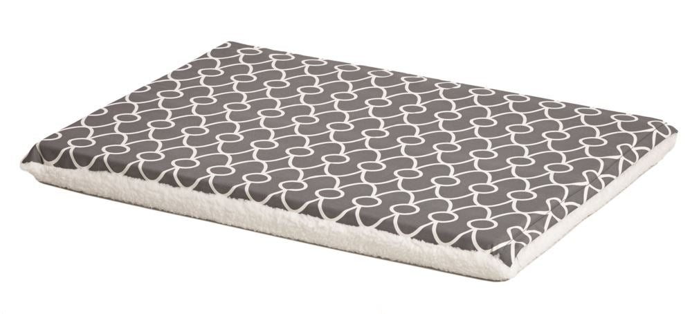 Midwest Geo/Fleece Reversible Crate Pad with Teflon Gray 24 inch L x 17.5 inch W x 2.28 inch H
