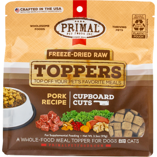 Primal Dog/Cat FD Raw Topper Cupboard Cuts Pork 3.5oz