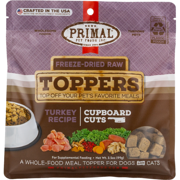 Primal Dog/Cat FD Raw Topper Cupboard Cuts Turkey 3.5oz