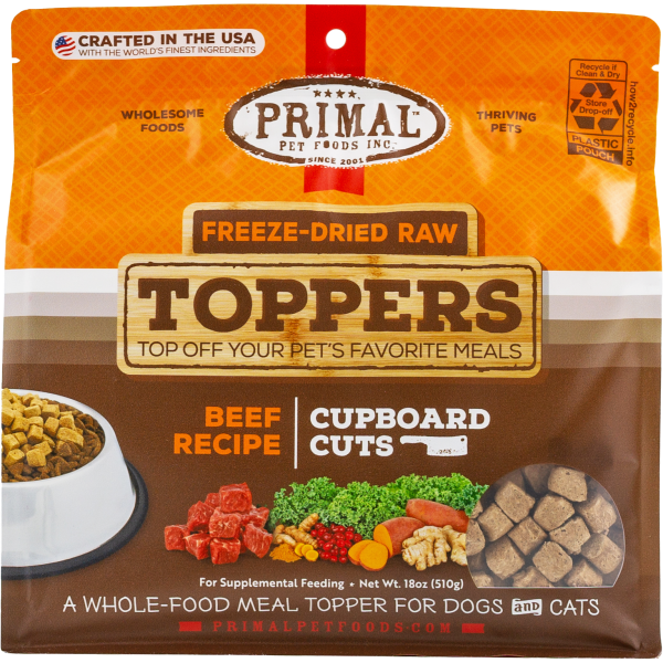Primal Dog/Cat FD Raw Topper Cupboard Cuts Beef 18oz