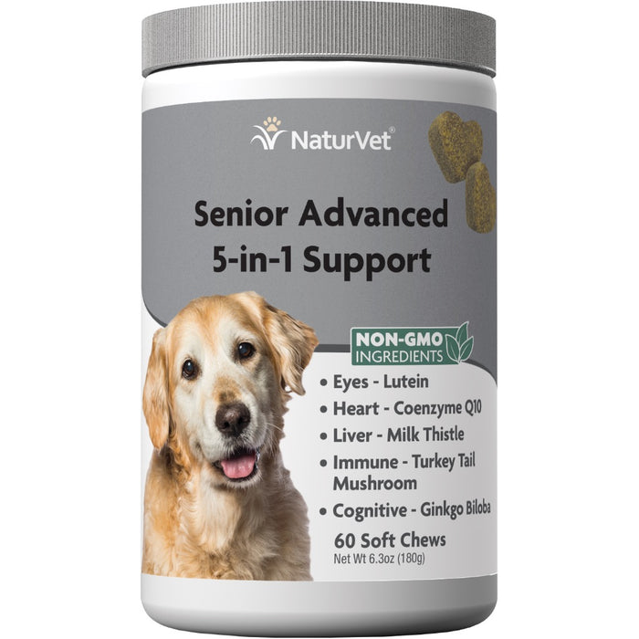 NaturVet Senior Advanced 5-in-1 Support Soft Chew 60 ct