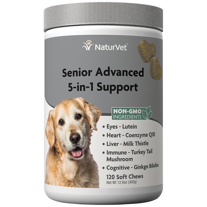 NaturVet Senior Advanced 5-in-1 Support Soft Chew 120 ct