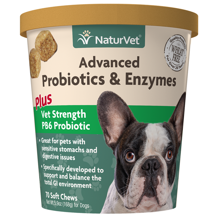 NaturVet Advanced Probiotics & Enzymes Soft Chew 70 ct
