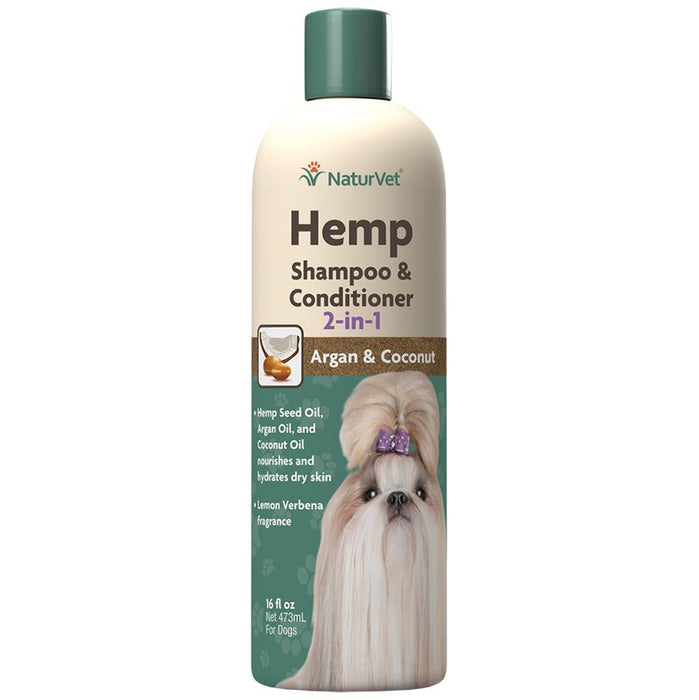 NaturVet Hemp 2-in-1 Shampoo & Conditioner 16oz