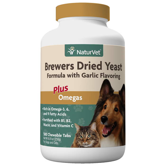 NaturVet Brewer's Yeast/Garlic with Omega 500 Tab