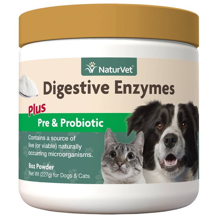 NaturVet Digestive Enzymes Pre & Probiotics 8oz