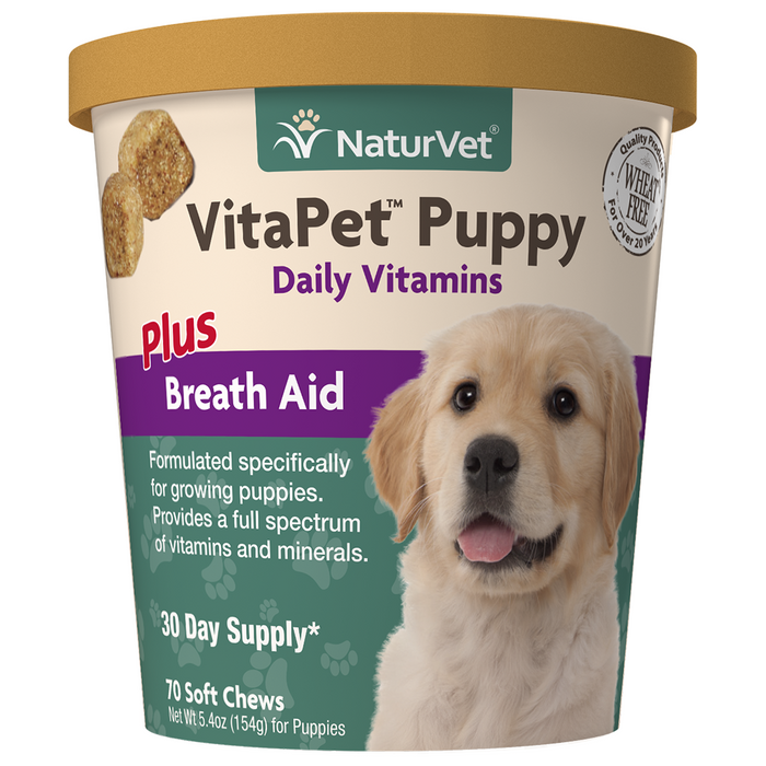 NaturVet VitaPet Puppy Plus Breath Aid Soft Chew 70 ct