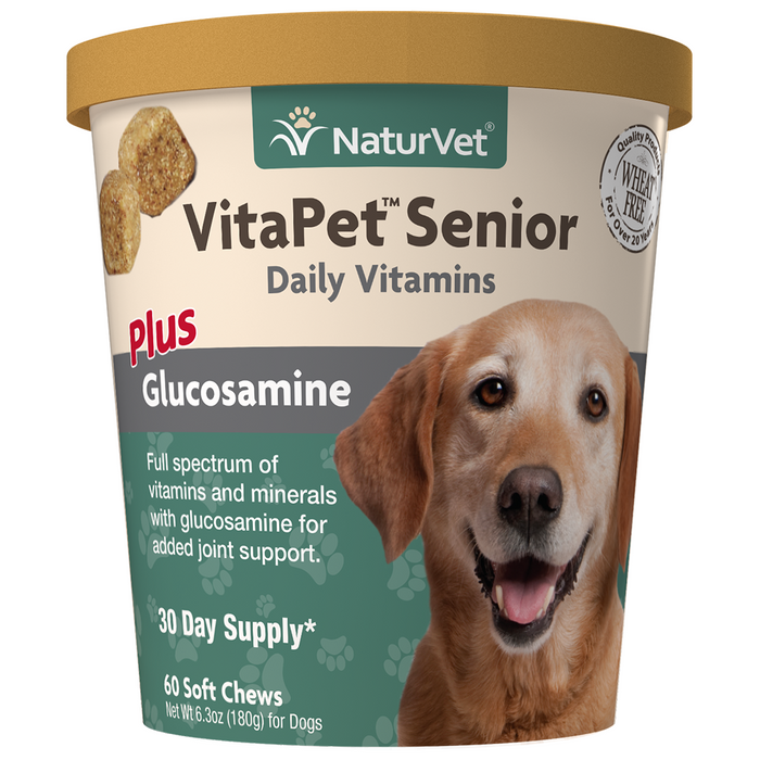 NaturVet VitaPet Senior Plus Glucosamine Soft Chew 60 ct