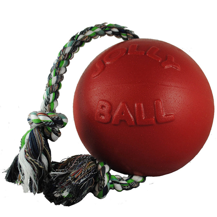 Jolly Romp N Roll Ball With Rope Red 6"
