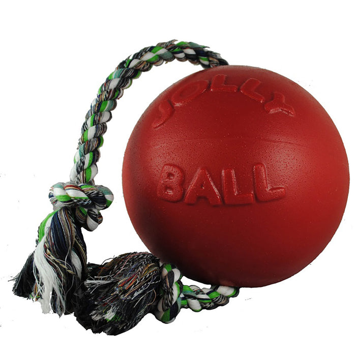 Jolly Romp N Roll Ball With Rope Red 8"