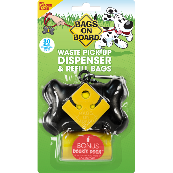 BOB Dispenser Bone Black | 2 Rolls 30 Bags