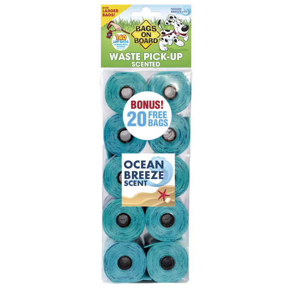 BOB Poop Bag Refills Ocean Breeze | 10 Rolls 140 Bags