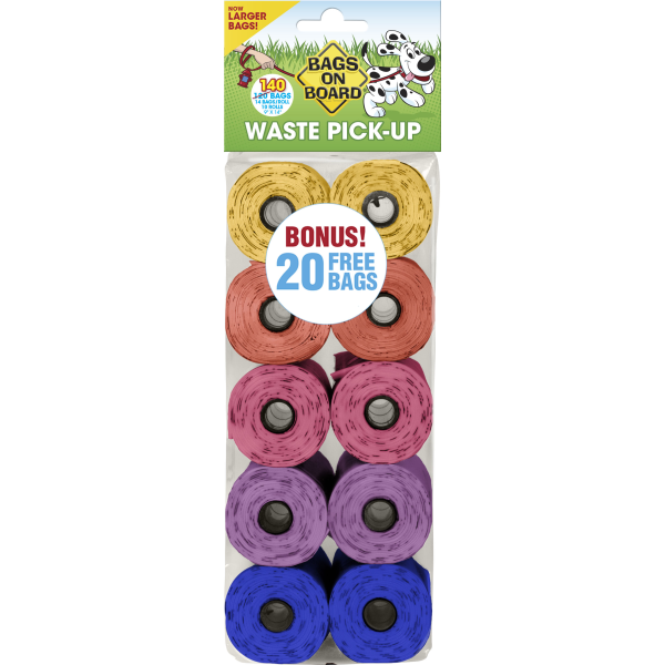 BOB Poop Bag Refills Rainbow | 10 Rolls 140 Bags