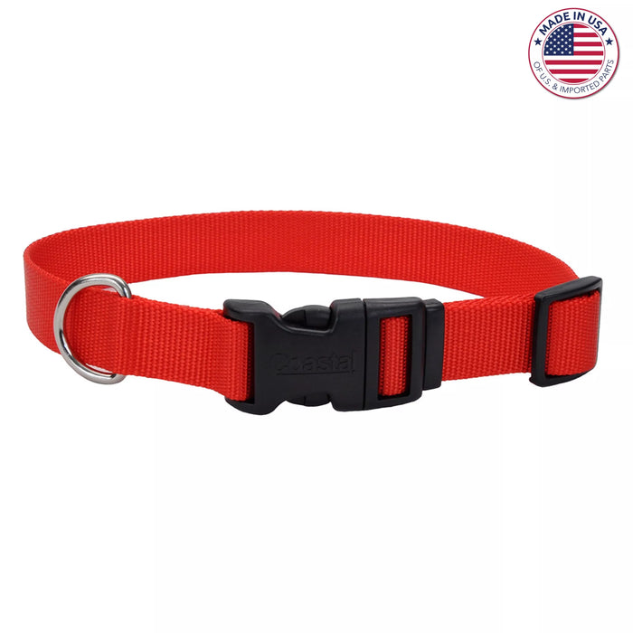 Coastal Adjustable Collar Red 1" Medium