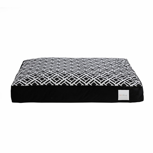 KORT & CO "Zingle B"  Black Pillow Dog Bed 44" x 36"