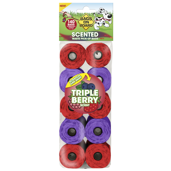 BOB Poop Bag Refills Triple Berry | 10 Rolls 140 Bags